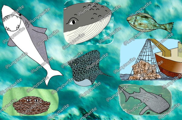 Collage ilustraciones el pulpo de los nueve tentaculos